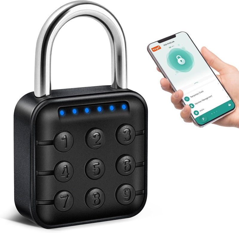AuntyFey Smart Combination Lock for Locker, Digital Padlock for Gym Locker Lock with APP, 6 Digit Combination Lock, Waterproof Outdoor Gate Lock Padlock for School, Gym, Fence, Travel - Image 1